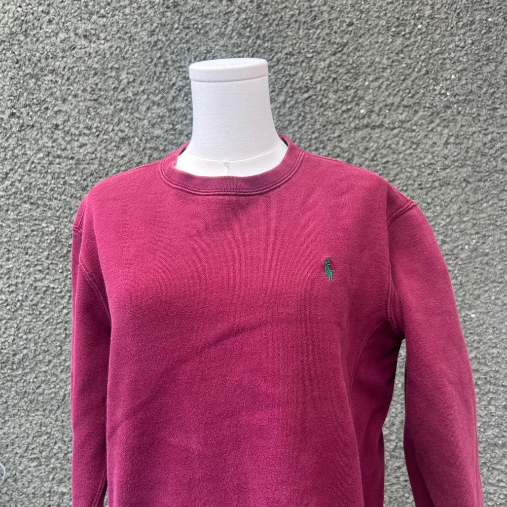 Vtg 90s y2k Polo Ralph Lauren Sweatshirt Mens Burgundy Crewneck Embroidered Pony